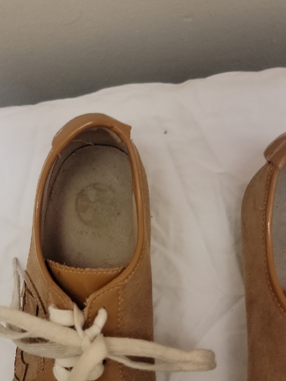 Tory Burch Tan Leather & Suede Lace-Up Sneakers - Picture 3 of 4